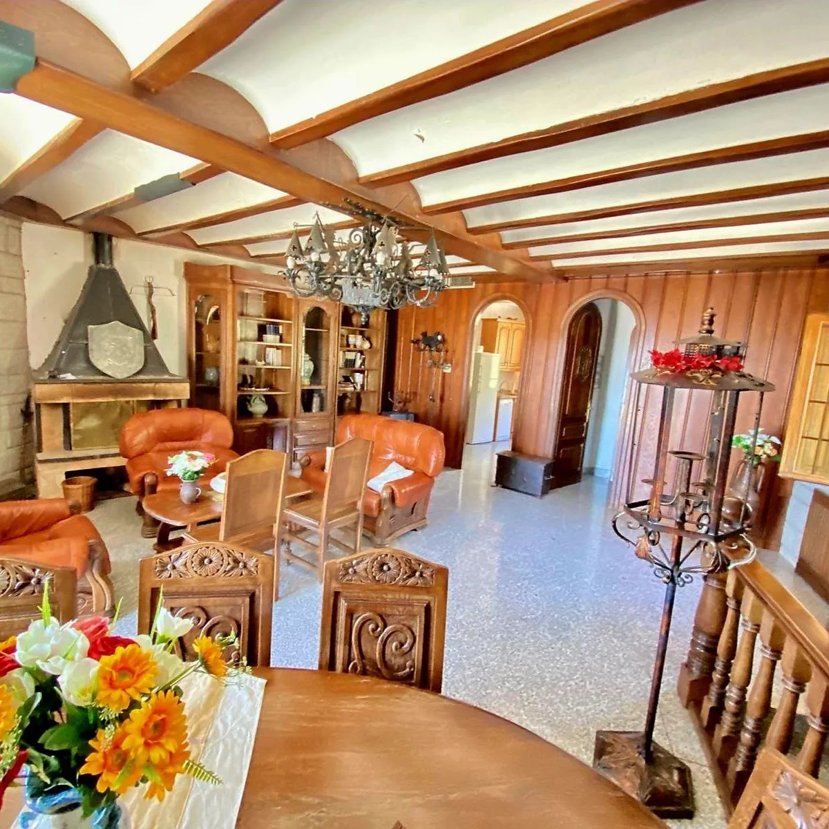 Salón con chimenea