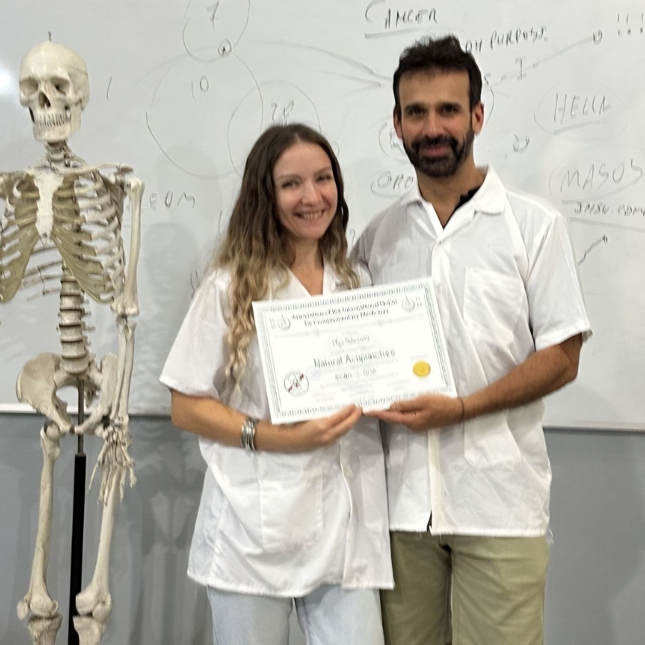 El Prof. David Luján impartiendo una clase del Máster en Acupuntura Natural
